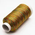 Hilo de nailon de seda helada multicolor de 3 cabos para borlas DIY y bordado - 3 cabos / Multicolor