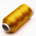 Hilo de seda de hielo amarillo brillante de 3 cabos para hacer borlas de bricolaje - 3 cabos / Dorado