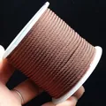 2mm-3mm brown braided nylon cord on spool for DIY jewelry making and crafts - Light Coffee