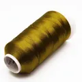 Bobina de hilo de seda de hielo verde oliva de alto brillo de 3 cabos para manualidades - 3 cabos / Amarillo Tierra (8#)