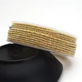 1.5mm-2mm Mixed color braided cotton cord with gold metallic thread for DIY jewelry making - Approximately 0.8mm / 78 (ai-Brown Beige White with Gold)