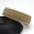 1.5mm-2.0mm braided cotton cord with gold metallic thread on a clear plastic spool - Approximately 0.8mm / 79 (ai-Gray Yellow Mixed with Gold)