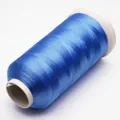Hilo de seda de hielo azul brillante de 3 cabos para borlas DIY y bordado artesanal - 3 cabos / Azul (25#)