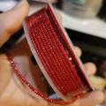 Premium 2.0mm red Milan cord with gold wire for DIY jewelry making on plastic spool - Approx. 2.0mm / 8m/Roll / Red