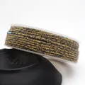High quality 1.5mm braided cotton cord with gold metallic thread for DIY jewelry making - Approximately 0.8mm / 80 (ai-Dark Mixed with Gold)