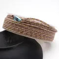Durable mixed color cotton rope with gold metallic thread for DIY jewelry necklaces and bracelets - Approximately 0.8mm / 81# (Brown Gold Mixed)