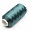 Hilo de seda de hielo verde oscuro brillante de 3 capas para borlas y bordado - 3 cabos / Verde azulado