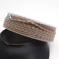 Hand-twisted mixed color cotton rope with gold thread for DIY jewelry necklaces - Approximately 0.8mm / 82# (Brown Gray Gold Mixed)