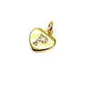 Elegant golden heart-shaped jewelry pendant charm featuring micro-paved zirconia letter P - 9*10*1.8mm / Letter P