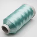 Hilo de seda de hielo turquesa brillante de 3 cabos para borlas DIY y bordados - 3 cabos / Azul Agua