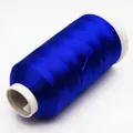 Hilo de seda de hielo azul real brillante para borlas DIY y bordados de calidad - 3 cabos / Azul Real