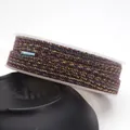 Durable multicolor cotton cord with gold thread on a spool for DIY jewelry and crafts - Approximately 0.8mm / 84# (Red Gray Gold Mixed)