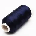 Hilo de nylon profesional azul oscuro de 3 cabos brillante para borlas DIY y bordado - 3 cabos / Azul tinta profundo