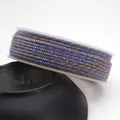 1.5mm braided blue and brown cotton cord with gold metallic thread for DIY jewelry - Approximately 0.8mm / 85 (Mixed Blue/Brown/Gold)