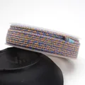 Mixed color hand-twisted cotton cord with gold metallic thread for DIY jewelry making - Approximately 0.8mm / 86 (Mixed Blue/Pink/Gold)