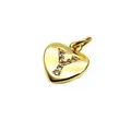 Exquisite gold heart pendant featuring a zircon micro-pave letter Y initial for DIY jewelry - 9*10*1.8mm / Letter Y