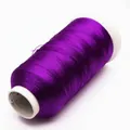 Hilo de borla de seda helada violeta brillante, hilo de bordar de nailon de 3 cabos DIY - 3 cabos / Rojo Purpúreo (40#)