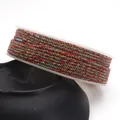 Multicolored cotton rope with gold thread for DIY jewelry making, 1.5mm-2.0mm cord - Approximately 0.8mm / 90# (ai-Red Green Gray Gold Mix)