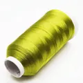 Hilo de nylon de 3 cabos de seda helada verde lima brillante para borlas y bordados DIY - 3 cabos / Verde Amarillento (36#)