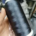 Carrete de hilo de seda de hielo negro brillante para borlas y bordados DIY - 3 cabos / Gris Negro (190#)