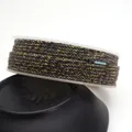 Dark brown cotton cord with gold metallic thread for DIY jewelry making - Approximately 0.8mm / 92# (Black Brown Gold Mixed)