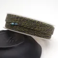 Hand-twisted mixed color cotton rope with gold thread detail on transparent spool - Approximately 0.8mm / 93# (Green Purple Gold Mixed)