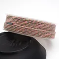 Mixed pink and green braided cotton cord with gold thread on transparent plastic spool - Approximately 0.8mm / Pink Green Gold Mixed (97)