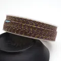 Mixed color 1.5-2.0mm cotton jewelry cord with gold metallic thread for DIY crafts - Approximately 0.8mm / No. 100 (Purple Brown Gold Mix)