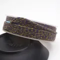 1.5mm-2.0mm purple and green cotton cord mixed with gold thread for DIY jewelry making - Approximately 0.8mm / 101 (Purple & Dark Green with Gold)