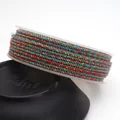 1.5mm-2.0mm colorful twisted cotton cord with gold thread for DIY jewelry making - Approximately 0.8mm / 103 (Red, Green & Gold Mixed)