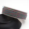 Colorful braided cotton cord with gold metallic thread for DIY jewelry making crafts - Approximately 0.8mm / 104 (Red, Green & Gold Multicolor)