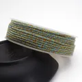 Mixed blue and brown 1.5mm-2.0mm cotton cord with gold thread for DIY jewelry - Approximately 0.8mm / 105 (Blue/Brown/Gold Mixed)
