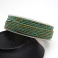 Colorful 1.5mm twisted cotton cord with gold thread for DIY jewelry and necklaces - Approximately 0.8mm / 109# (Cyan Brown Gold Mix)