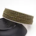 Handmade mixed color cotton rope with gold metallic thread for DIY jewelry bracelets - Approximately 0.8mm / 111# (Mixed Green Brown Gold)