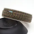 Hand-twisted multicolored cotton rope with gold thread for DIY necklace and bracelet - Approximately 0.8mm / 113# (Mixed Dark Green Brown Gold)