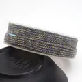 Colorful hand-rubbed braided cotton cord with gold thread for DIY jewelry necklaces - Approximately 0.8mm / Purple Green Gold Silk Mix (116)