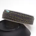 Purple and gold braided cotton cord with metallic thread for DIY jewelry making - Approximately 0.8mm / Purple Black Green Gold Mixed (117)