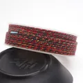 Red and black mixed cotton cord with gold thread for DIY jewelry making, 1.5-2.0mm - Approximately 0.8mm / 120 (Red Black Gold Mix)