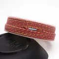 Variegated red and gold twisted cotton cord 1.5mm-2.0mm for DIY jewelry making on spool - Approximately 0.8mm / Mixed Rose Red Gold (122)