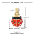 Détails du pendentif coccinelle en émail rouge avec dimensions 20mm x 13mm et poids de 1,8g - Coccinelle (VK428)