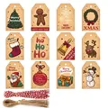Set of 96 Christmas gift tags with red cotton and jute twine for holiday decor - S587 Style / 96 Tags (Including 100 Ropes)