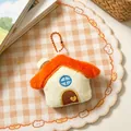 Süßer hausförmiger Plüsch-Anhänger Schlüsselanhänger mit orangefarbenem Dach - Haus