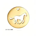 18K vergulde paardenhanger van titaniumstaal, 21,1 mm diameter DIY sieraden accessoire - 21.1*21.1MM / Goudkleur - Stijl B (SS20220506)