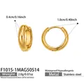 Gold-plated stainless steel hoop earrings 1.0cm diameter waterproof hypoallergenic jewelry - 10mm / Gold