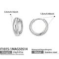 Silver stainless steel hoop earrings with 10mm diameter, waterproof and hypoallergenic - 10mm / Steel