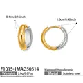 Minimalist two-tone stainless steel hoop earrings in gold and silver finish - 10mm / Gold & Silver