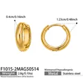 Minimalist gold plated stainless steel chunky hoop earrings with size and weight data - 12mm / Gold