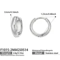 Orecchini a cerchio in acciaio inossidabile anallergico, finitura argento lucido - 1.2cm / Argento
