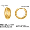 Orecchini a cerchio in acciaio inossidabile dorato ipoallergenico da donna 1,55cm - 1.5cm / Oro