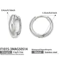 Orecchini a cerchio in acciaio inox argento, diametro 1,55 cm, ipoallergenici. - 1.5cm / Argento